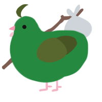 A viridian and olive chicken