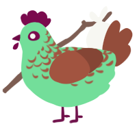 MintChoco, a spring and russet chicken with a half-lace pattern