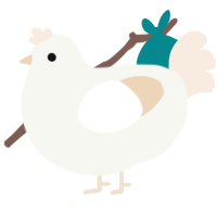 A white and cream chicken