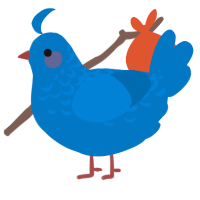 A sapphire chicken with a half-lace pattern