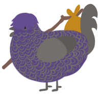 A overcast and grey chicken with a double-lace pattern