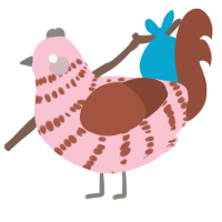 A rose and russet chicken with a bar pattern