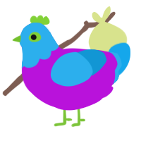 A amethyst and sky chicken with a head pattern