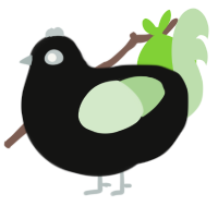A black and gluppy chicken