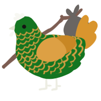 A leaf and orange chicken with a lace pattern