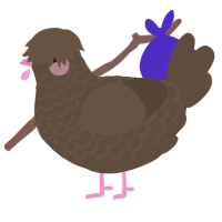 A bark chicken with a lace pattern