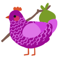 A plum and orchid chicken with a lace pattern