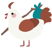 A white and russet chicken