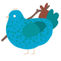 Wave Pool, a cerulean and teal chicken with a speckle pattern