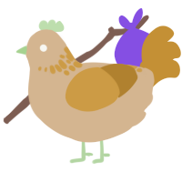 A beige and gold chicken with a neck-speckle pattern