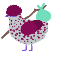 A silver and wine chicken with a speckle pattern