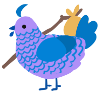 Bathsalts Cereal, a lilac and sapphire chicken with a lace pattern