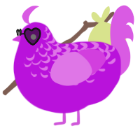 A amethyst and orchid chicken with a half-lace pattern