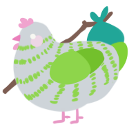 A mist and grass chicken with a bar pattern