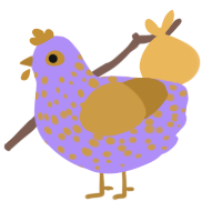 (unnamed), a lilac and gold chicken with a speckle pattern