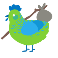A grass and sky chicken with a half-lace pattern