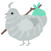 A silver chicken with a bar pattern