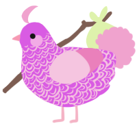 A orchid and pink chicken with a double-lace pattern