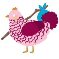 A rose and maroon chicken with a lace pattern