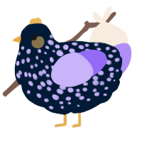 A tumblr and lilac chicken with a speckle pattern