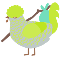 A silver and lime chicken with a lace pattern
