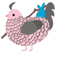 A rose and grey chicken with a lace pattern
