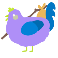A lilac and sapphire chicken