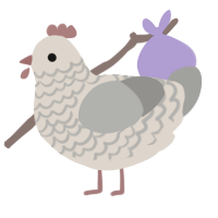 A beige and ash chicken with a lace pattern