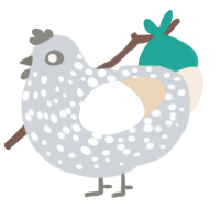 toasty snow, a mist and cream chicken with a speckle pattern