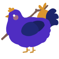 A indigo and navy chicken