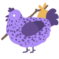 A lilac and overcast chicken with a speckle pattern
