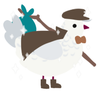 A white and mist chicken with a half-lace pattern