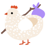 A cream chicken with a speckle pattern