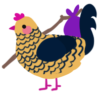 A honey and tumblr chicken with a lace pattern