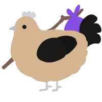 A beige and sable chicken