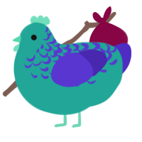 Baja Blast Gelato, a turquoise and indigo chicken with a half-lace pattern