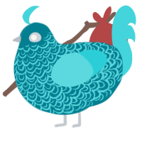 A sea and aqua chicken with a double-lace pattern