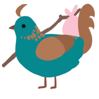 castaway, a teal and brown chicken with a neck-speckle pattern
