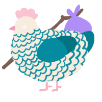 A cream and sea chicken with a lace pattern