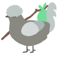 A ash and silver chicken