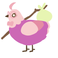 Florian, a orchid and pink chicken with a head pattern