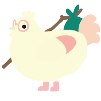 A white and rose chicken with a double-lace pattern