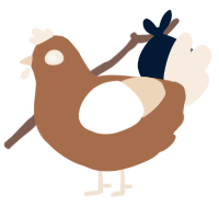 A brown and cream chicken