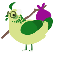 A lemon and leaf chicken with a neck-speckle pattern