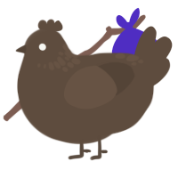 A bark chicken with a neck-speckle pattern