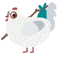 A white and mist chicken with a lace pattern