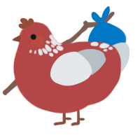 frosted cherry, a red and mist chicken with a neck-speckle pattern