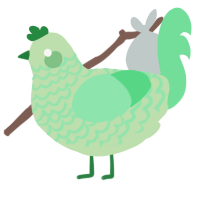 A gluppy and spring chicken with a lace pattern