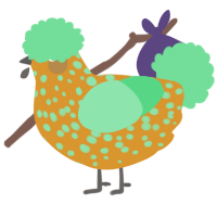 A orange and spring chicken with a speckle pattern