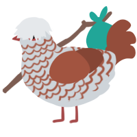 A mist and russet chicken with a lace pattern